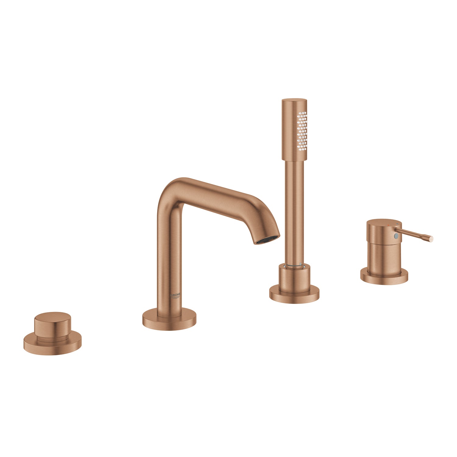 Grohe Essence 4 Delikli Küvet Bataryası (Sıva Üstü Grubu), Fırçalı Bakır - alternatif görünüm - GROHE 19578DL1
