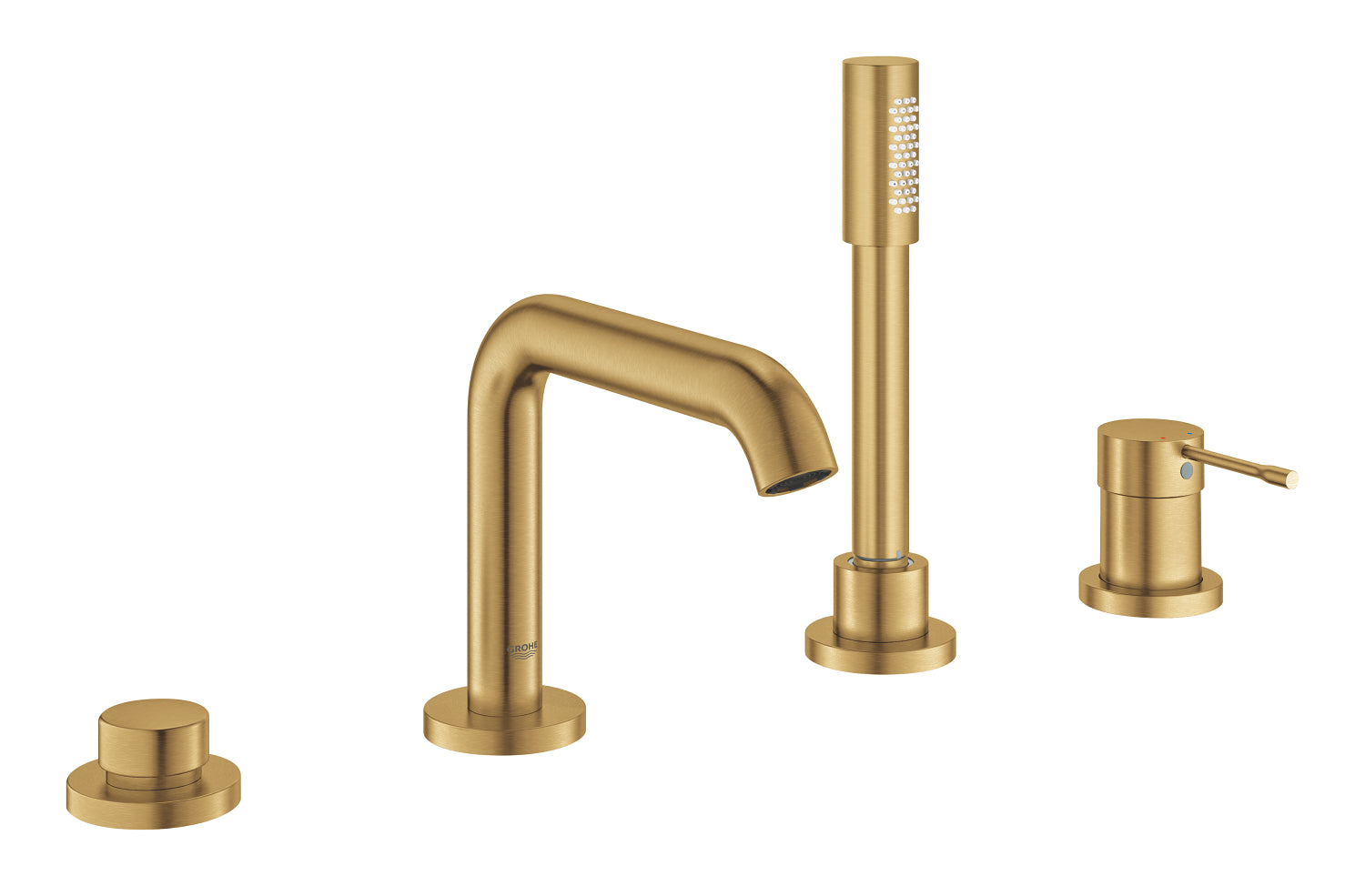 Grohe Essence 4 Delikli Küvet Bataryası (Sıva Üstü Grubu), Fırçalı Altın - GROHE 19578GN1