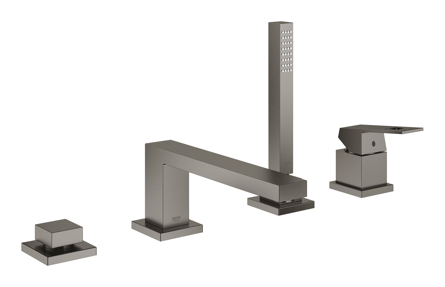 Grohe Eurocube Dört Delikli Ankastre Küvet Bataryası (Sıva Üstü Grubu), Fırçalı Sert Grafit - GROHE 19897AL1