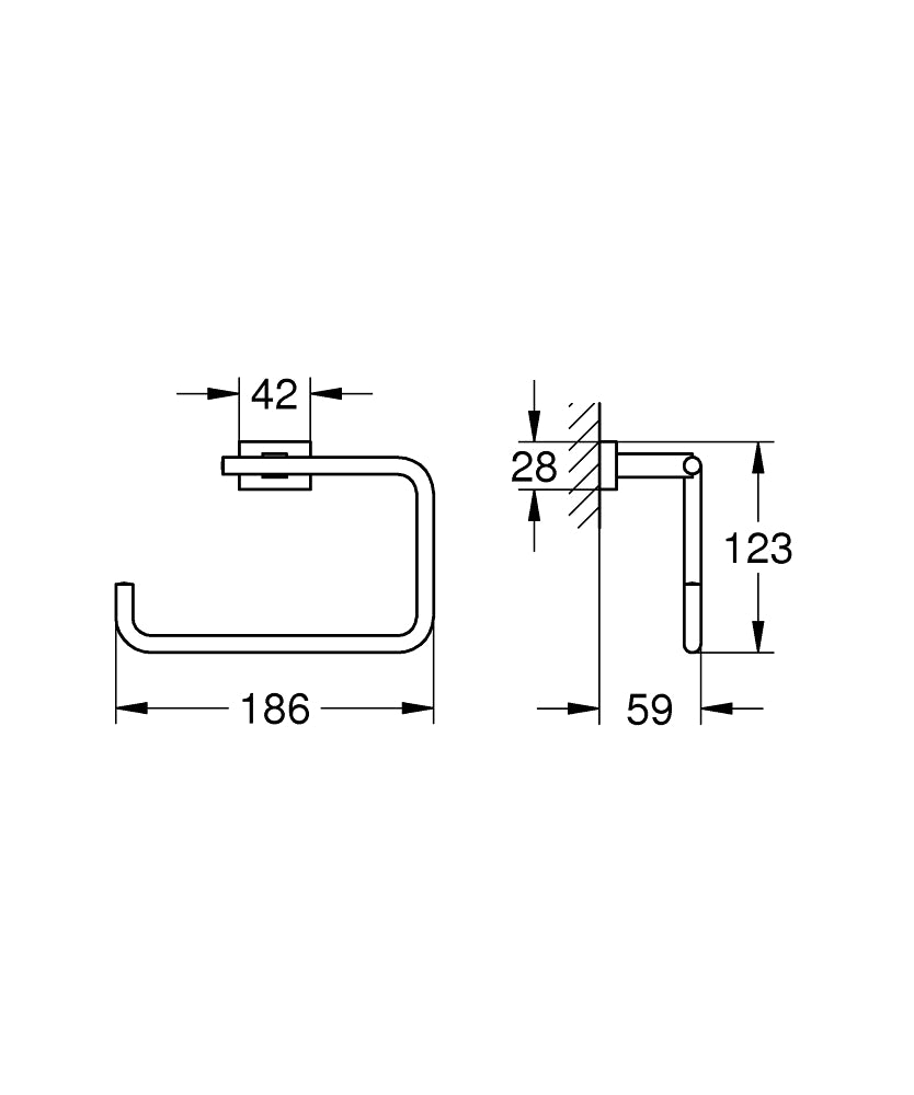Grohe Eurocube Halka Havluluk, Krom