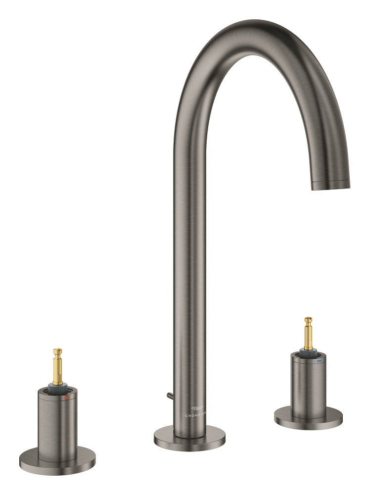 Grohe Atrio Private Collection 3 Delikli Ankastre Sifon Kumandalı Lavabo Bataryası (L-Boy), Fırçalı Sert Grafit - GROHE 20593AL0