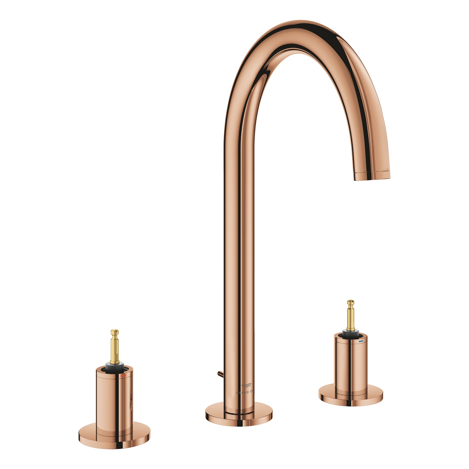 Grohe Atrio Private Collection 3 Delikli Ankastre Sifon Kumandalı Lavabo Bataryası (L-Boy), Bakır - alternatif görünüm - GROHE 20593DA0