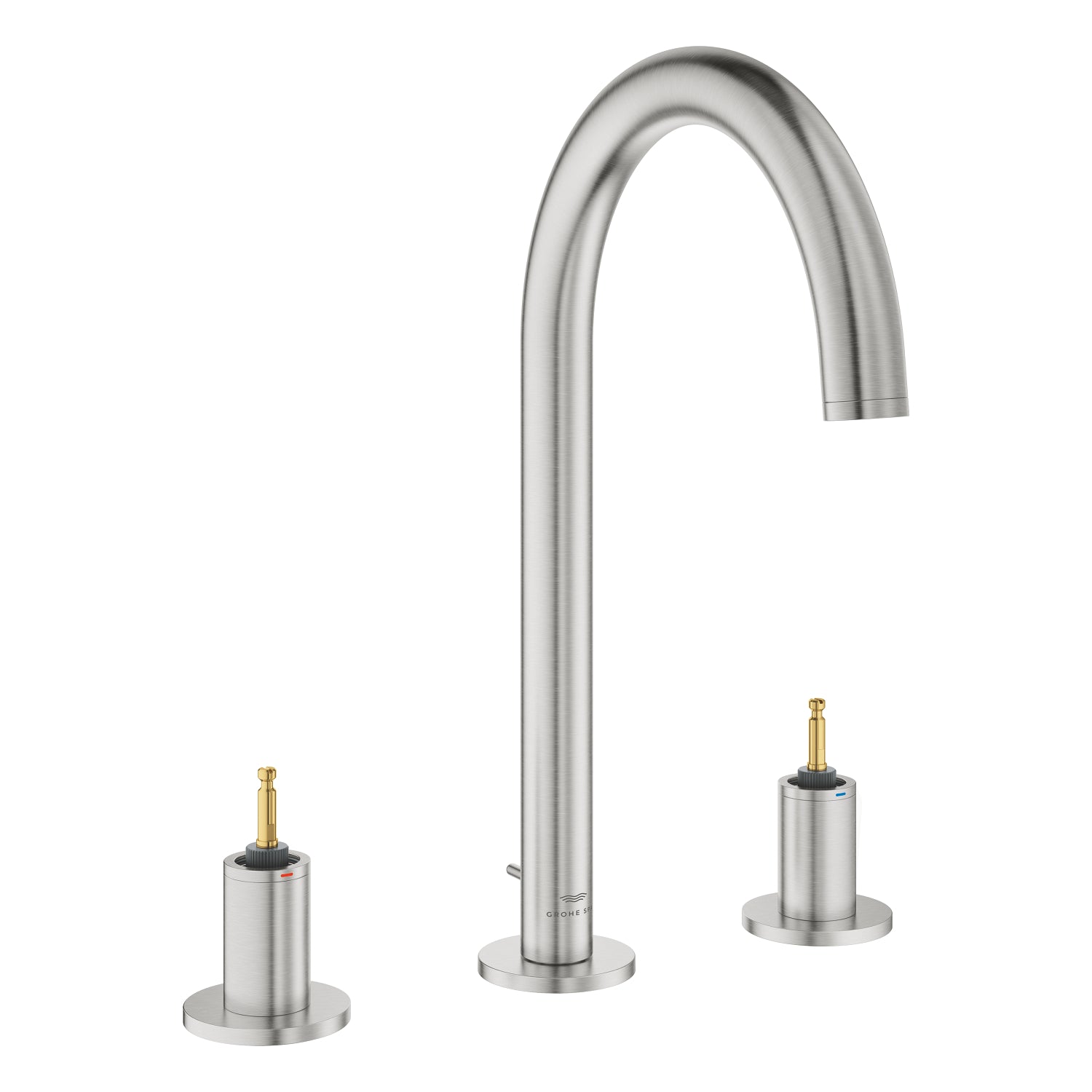 Grohe Atrio Private Collection 3 Delikli Ankastre Sifon Kumandalı Lavabo Bataryası (L-Boy), Paslanmaz Çelik - alternatif görünüm - GROHE 20593DC0