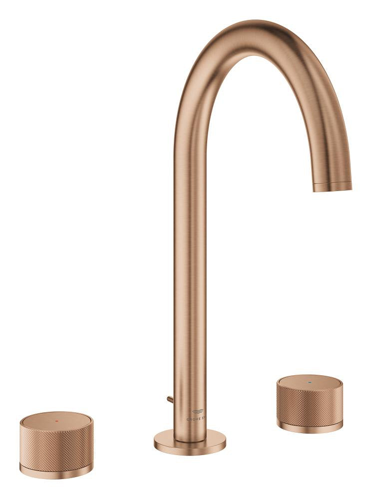 Grohe Atrio Private Collection 3 Delikli Ankastre Lavabo Bataryası, Sifon Kumandalı (L-Boy), Fırçalı Bakır - GROHE 20595DL0