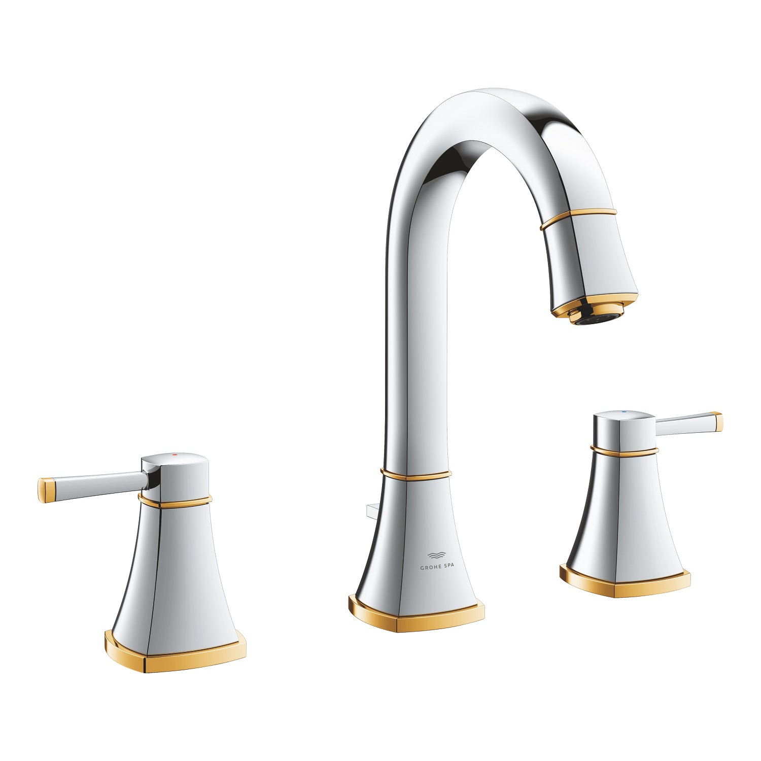 Grohe Grandera 3 Delikli Lavabo Bataryası, Sifon Kumandalı, Krom-Altın - alternatif görünüm - GROHE 20619IG0