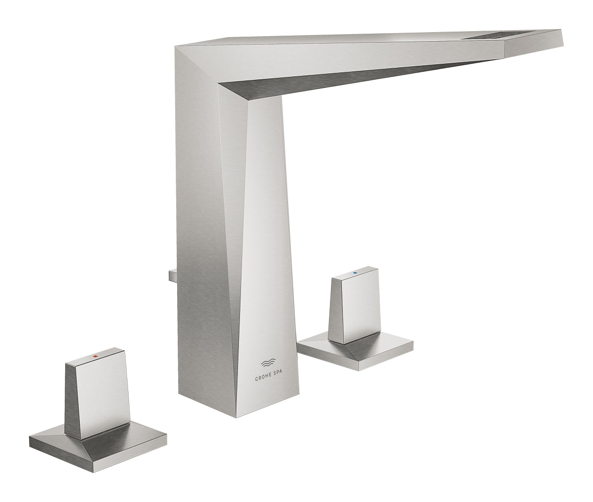 Grohe Allure Brilliant L-Boy, 3 Delikli Lavabodan Ankastre Lavabo Bataryası, Sifon Kumandalı, Paslanmaz Çelik - GROHE 20627DC0