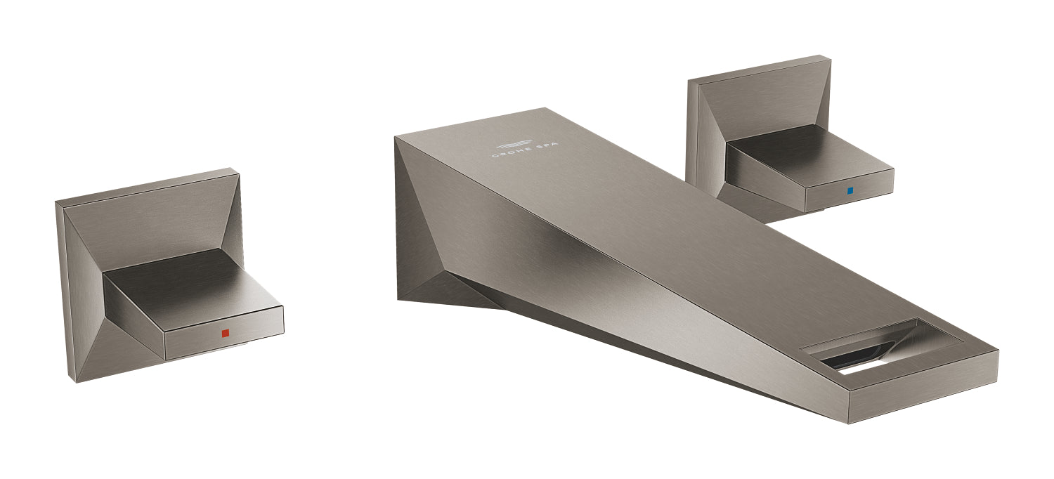 Grohe Allure Brilliant M-Boy, 3 Delikli Duvardan Ankastre Lavabo Bataryası (Sıva Üstü Grubu), Fırçalı Sert Grafit - GROHE 20628AL0