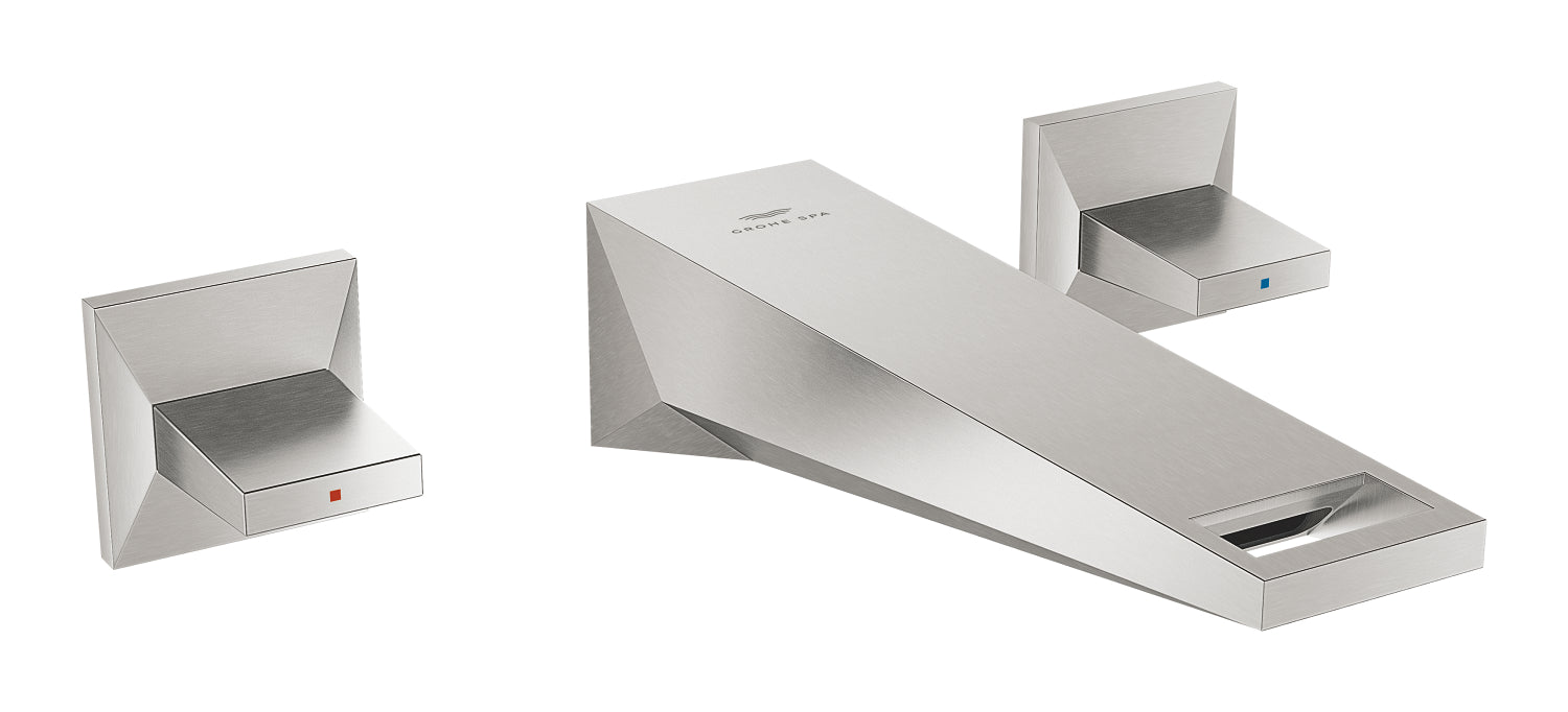 Grohe Allure Brilliant M-Boy, 3 Delikli Duvardan Ankastre Lavabo Bataryası (Sıva Üstü Grubu), Paslanmaz Çelik - GROHE 20628DC0