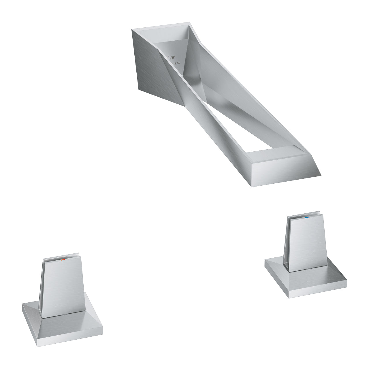 Grohe Allure Brilliant Icon 3D, 3 Delikli Duvardan Ankastre Lavabo Bataryası, Paslanmaz Çelik