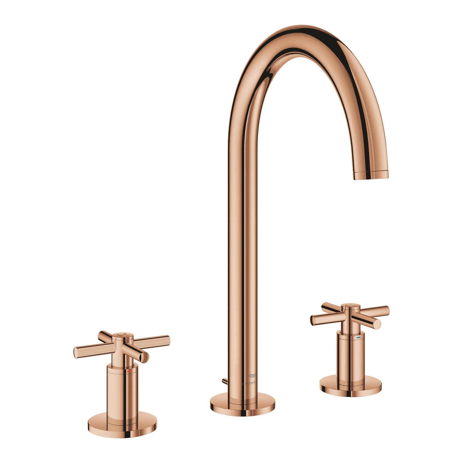 Grohe Atrio 3 Delikli Ankastre Lavabo Bataryası (4 Çubuklu Volan) L-Boy, Bakır - alternatif görünüm - GROHE 20643DA0