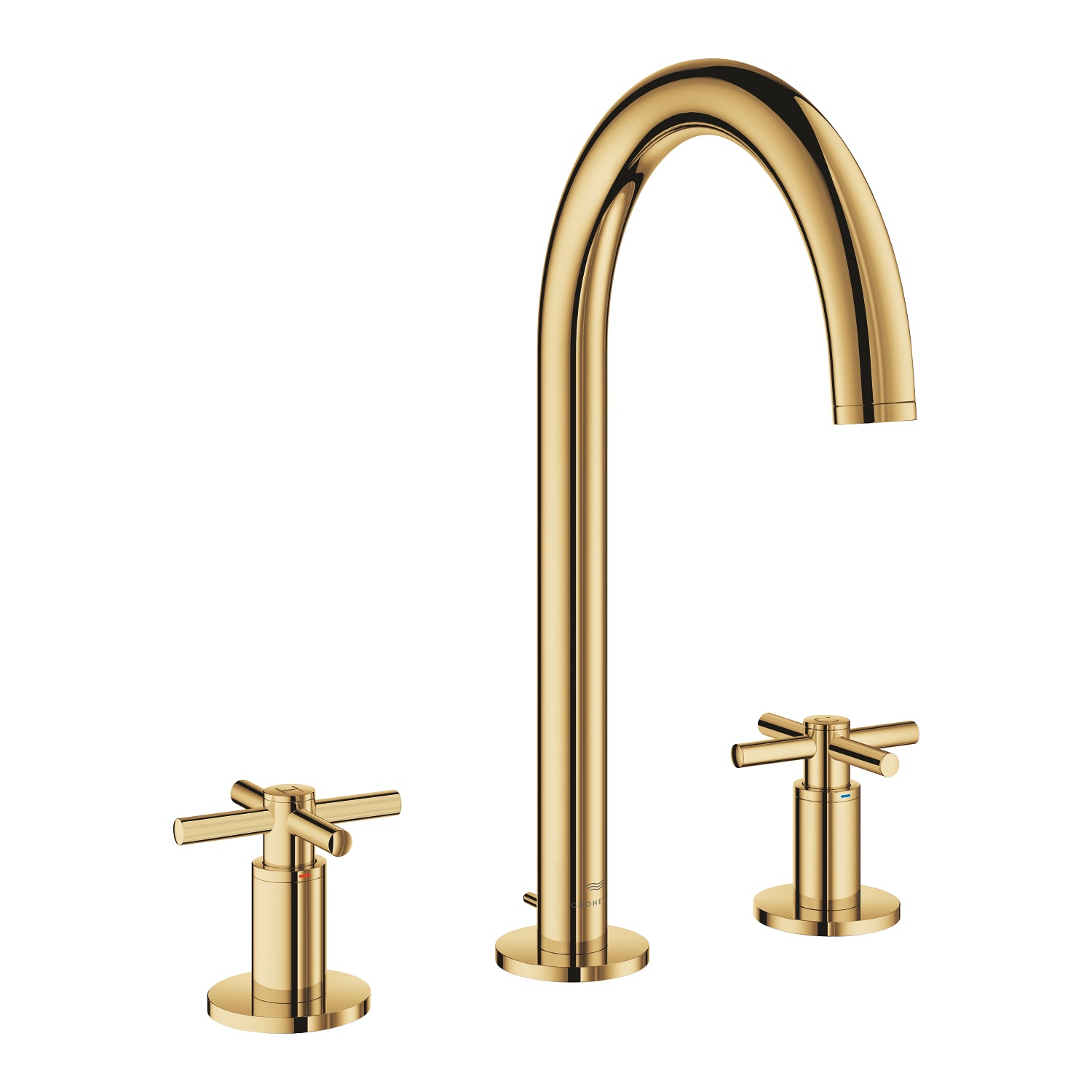 Grohe Atrio 3 Delikli Ankastre Lavabo Bataryası (4 Çubuklu Volan) L-Boy, Altın - alternatif görünüm - GROHE 20643GL0