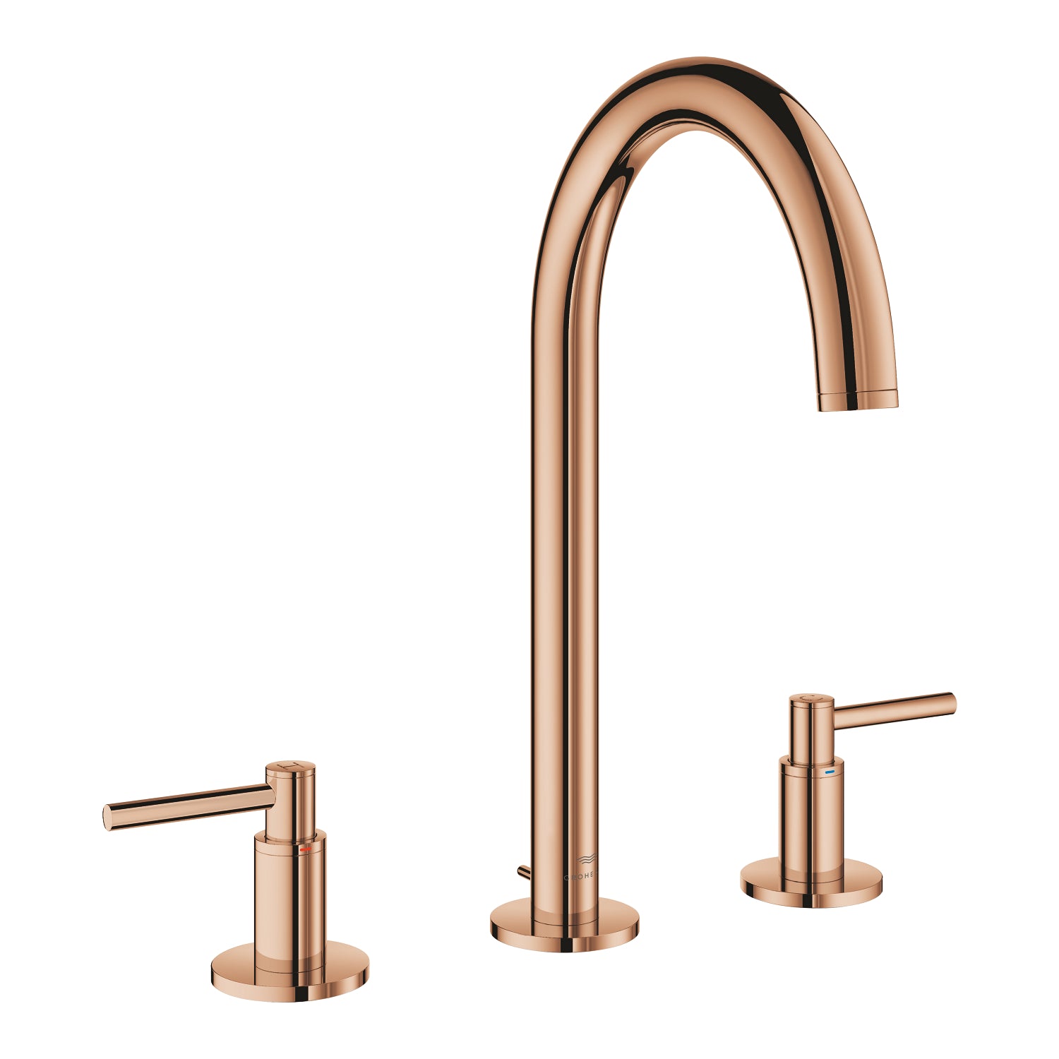Grohe Atrio 3 Delikli Ankastre Lavabo Bataryası, Sifon Kumandalı, Bakır - alternatif görünüm - GROHE 20649DA0