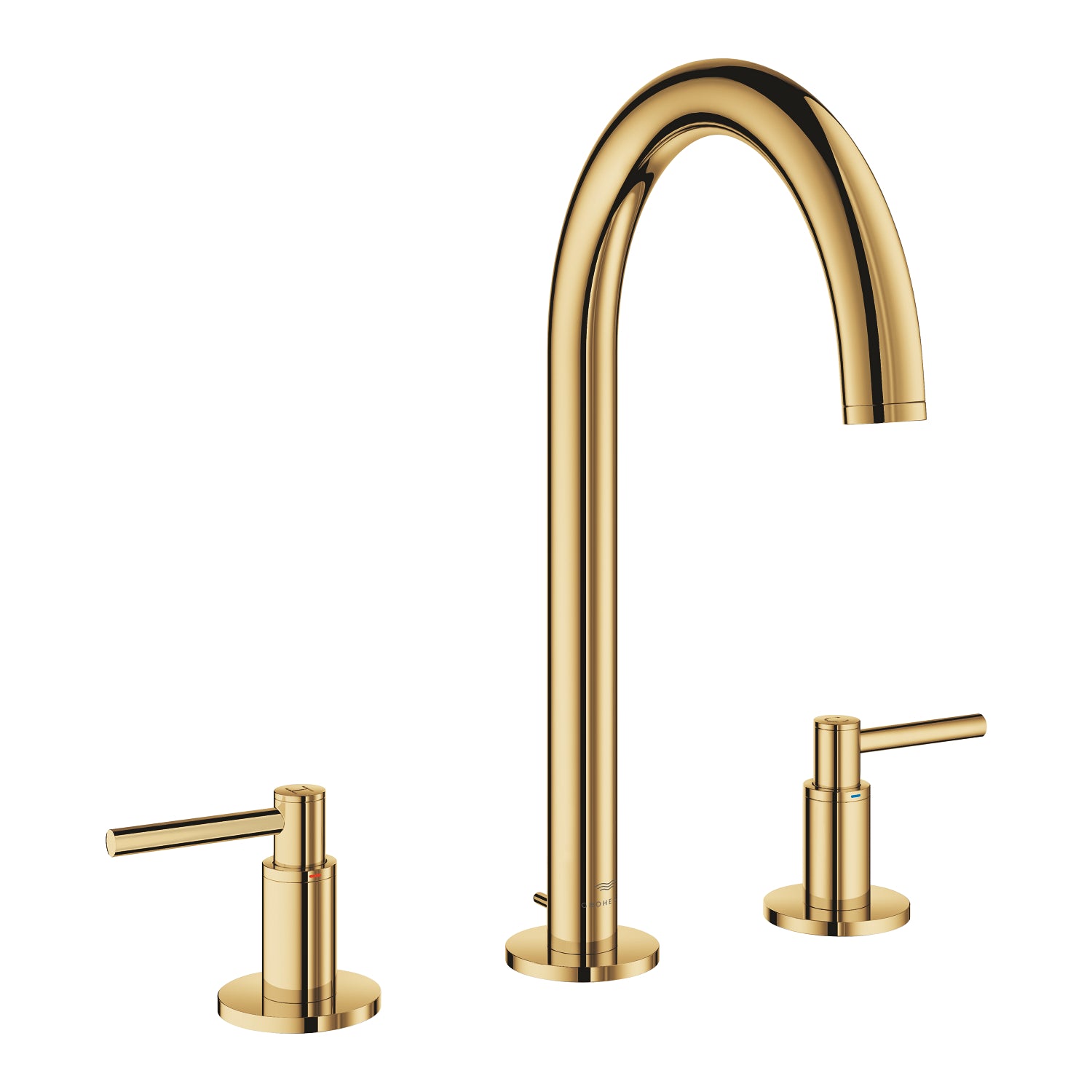 Grohe Atrio 3 Delikli Ankastre Lavabo Bataryası, Sifon Kumandalı, Altın - alternatif görünüm - GROHE 20649GL0