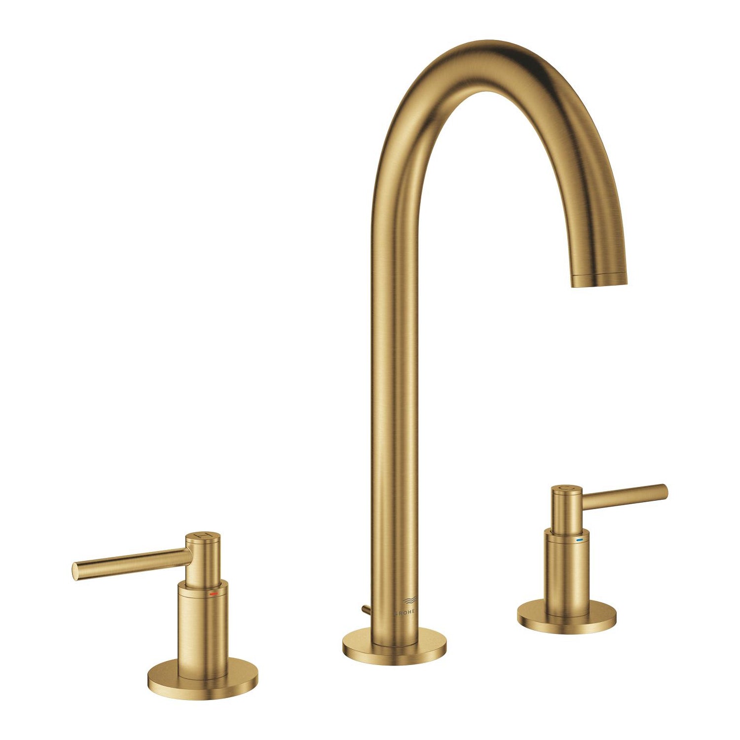 Grohe Atrio 3 Delikli Ankastre Lavabo Bataryası, Sifon Kumandalı, Fırçalı Altın - alternatif görünüm - GROHE 20649GN0