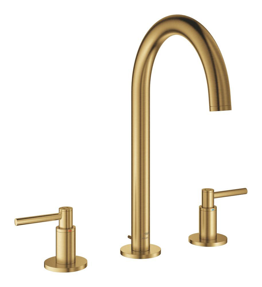 Grohe Atrio 3 Delikli Ankastre Lavabo Bataryası, Sifon Kumandalı, Fırçalı Altın - GROHE 20649GN0