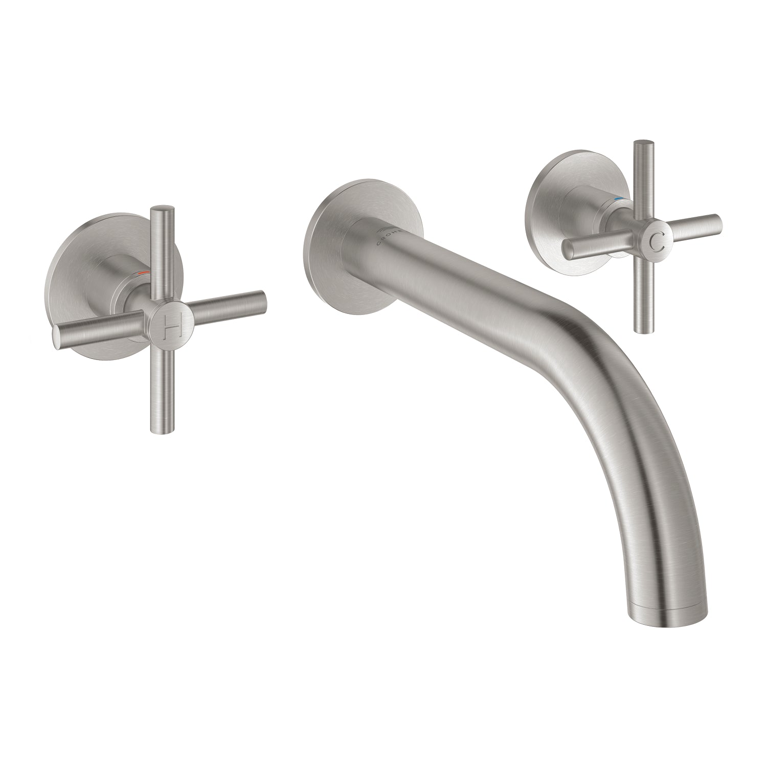 Grohe Atrio 3 Delikli Duvardan Ankastre Lavabo Bataryası (Sıva Üstü Grubu), Paslanmaz Çelik - alternatif görünüm - GROHE 20661DC0