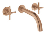 Grohe Atrio 3 Delikli Duvardan Ankastre Lavabo Bataryası (Sıva Üstü Grubu), Fırçalı Bakır - GROHE 20661DL0