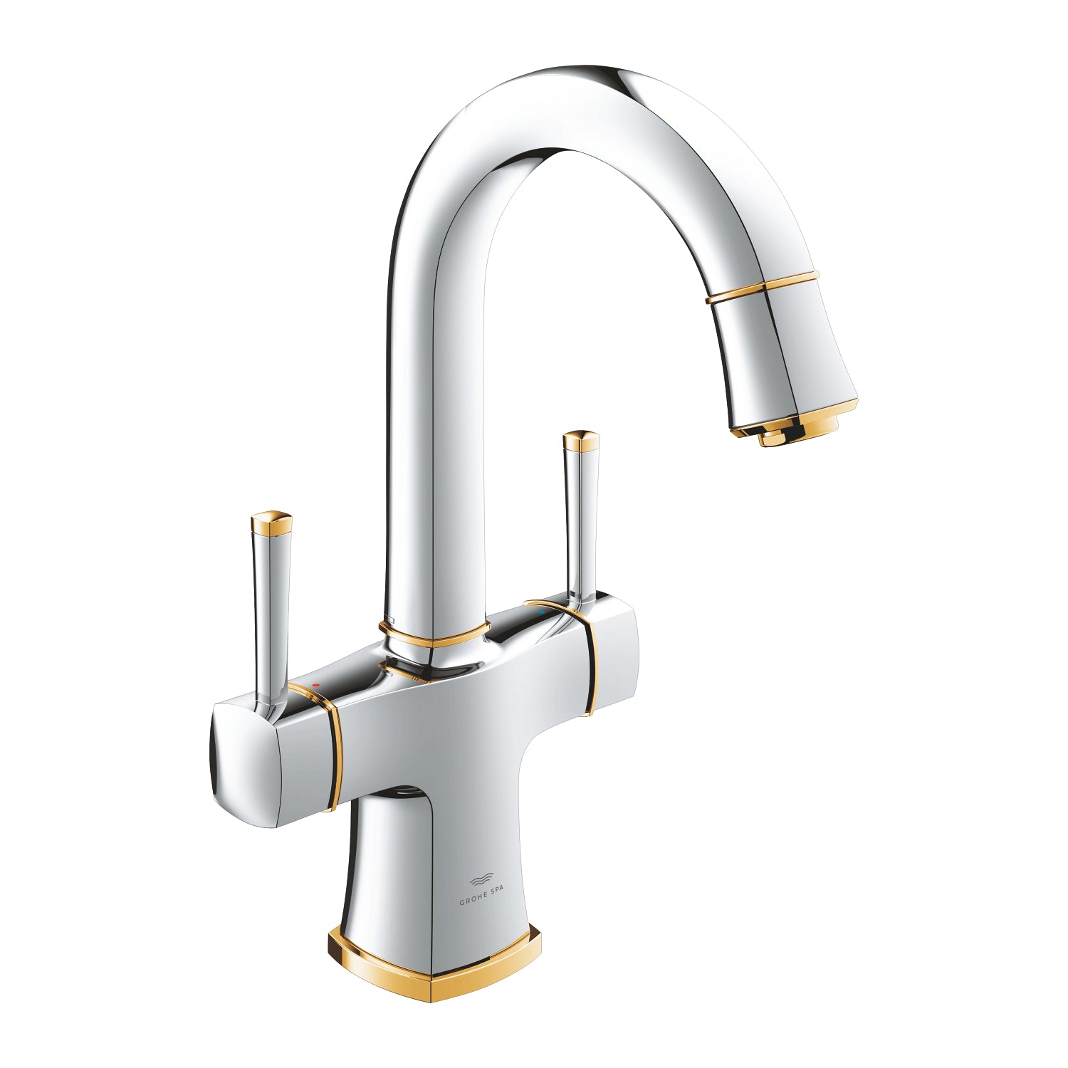 Grohe Grandera Sifon Kumandalı Lavabo Bataryası, Krom-Altın - alternatif görünüm - GROHE 20666IG0