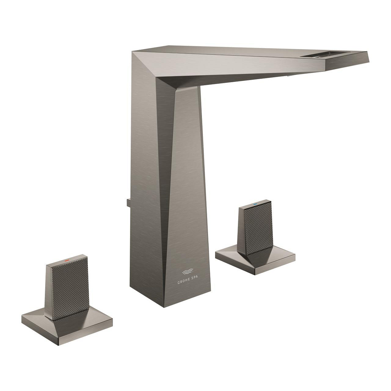 Grohe Allure Brilliant Private Collection L-Boy, 3 Delikli Lavabodan Ankastre Lavabo Bataryası, Sifon Kumandalı, Fırçalı Sert Grafit