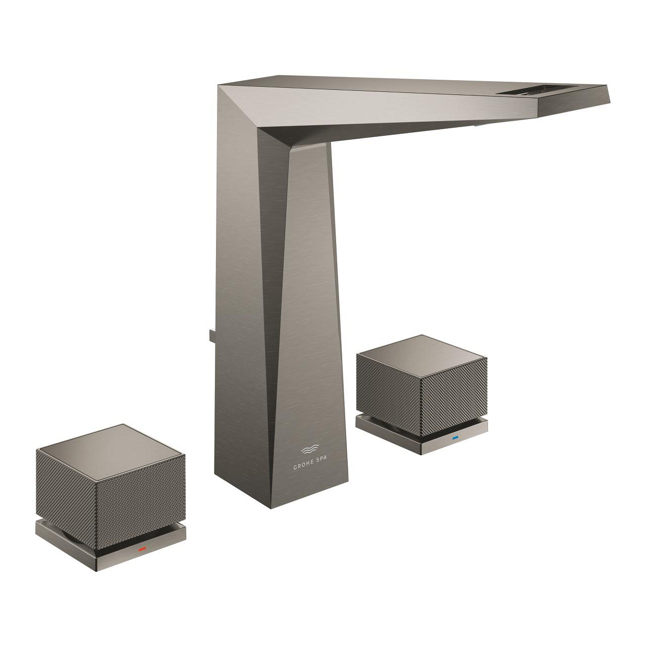 Grohe Allure Brilliant Private Collection L-Boy, 3 Delikli Lavabodan Ankastre Lavabo Bataryası, Sifon Kumandalı, Fırçalı Sert Grafit
