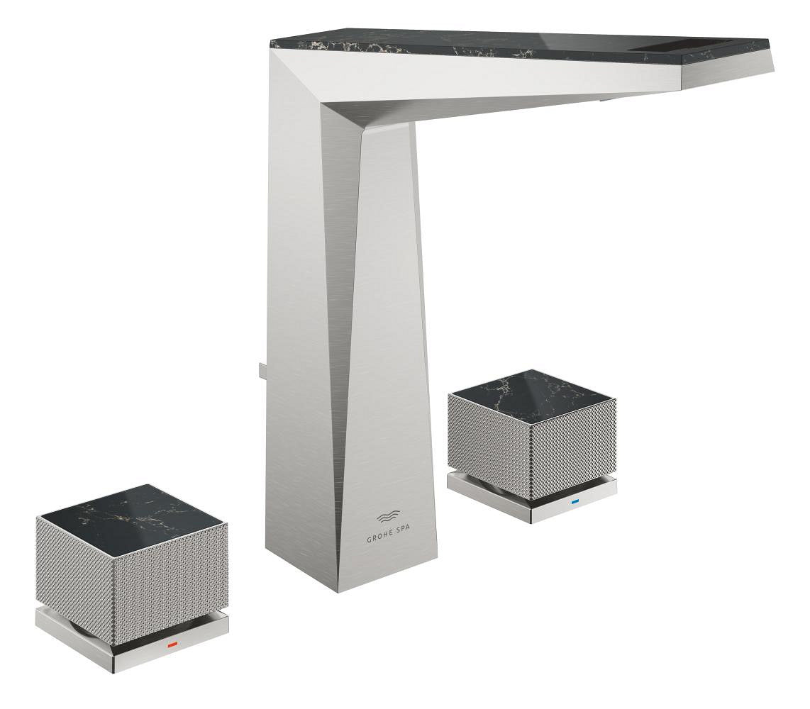 Grohe Allure Brilliant Private Collection L-Boy, 3 Delikli Lavabodan Ankastre Lavabo Bataryası, Sifon Kumandalı, Paslanmaz Çelik - GROHE 20672DC0