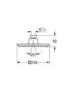 Grohe Euphoria Tepe Duşu, 1 Akışlı, 15x15 cm
