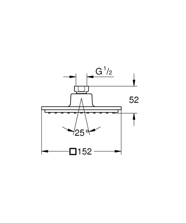 Grohe Euphoria Tepe Duşu, 1 Akışlı, 15x15 cm