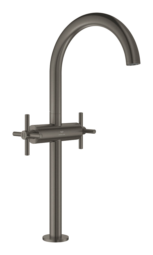 Grohe Atrio Tezgah Üstü Lavabo Bataryası, Sifon Kumandalı, Fırçalı Sert Grafit - GROHE 21149AL0