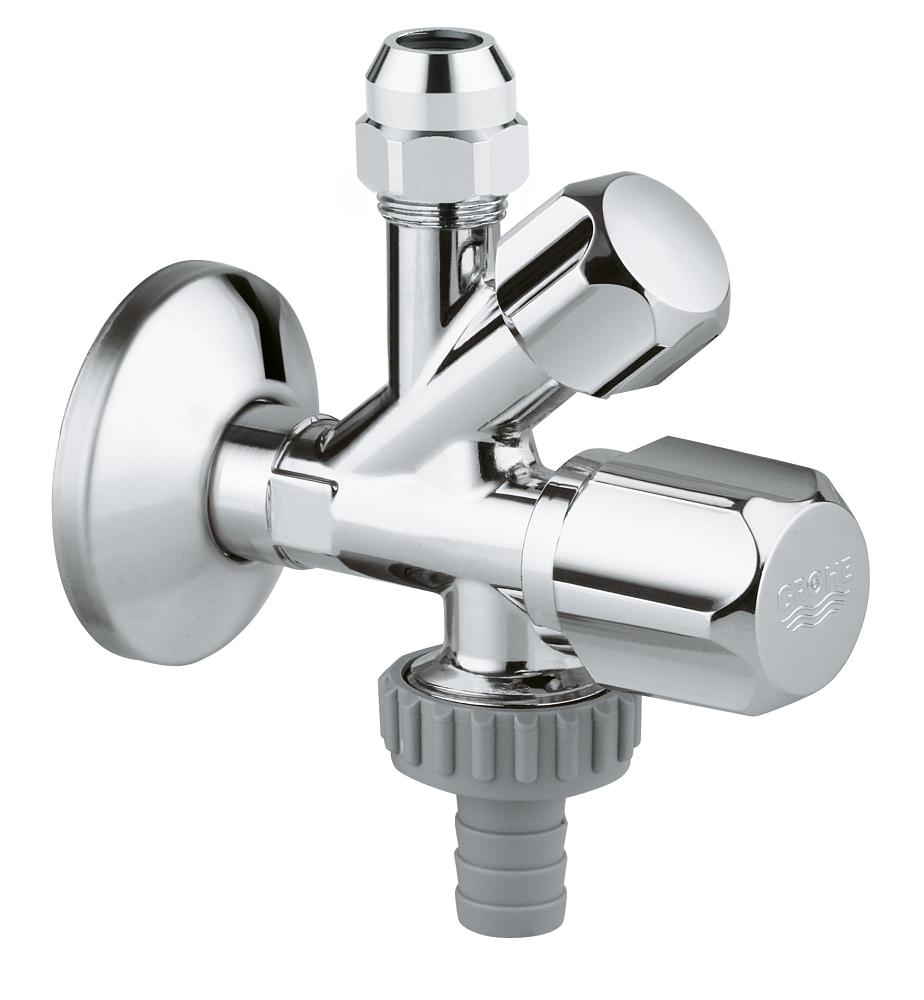 Grohe Bulaşık Makinaları ve Eviye Bataryaları İçin Çift Çıkışlı Ara Musluk (1/2 Giriş, 3/8 Çıkışlı)