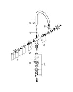 Grohe Atrio Kuğu Borulu Eviye Bataryası