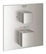 Grohe Grohtherm Cube Ankastre Termostatik Banyo Bataryası (2 Yollu, Sıva Üstü Grubu), Paslanmaz Çelik - GROHE 24154DC0