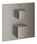 Grohe Grohtherm Cube Çift Yönlü Termostatik Ankastre Banyo Bataryası (2 Yollu, Sıva Üstü Grubu) Fırçalı Sert Grafit
