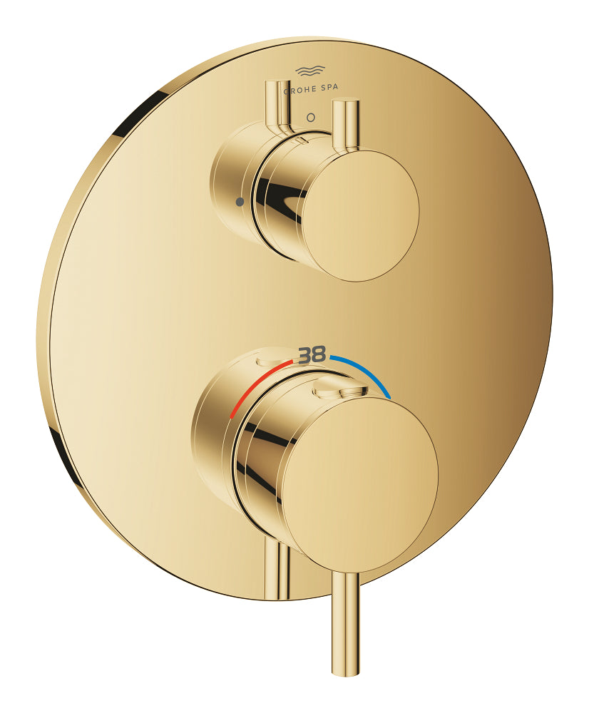 Grohe Atrio Ankastre Termostatik Duş Bataryası (Sıva Üstü Grubu), Tek Çıkışlı, Altın - GROHE 24357GL0