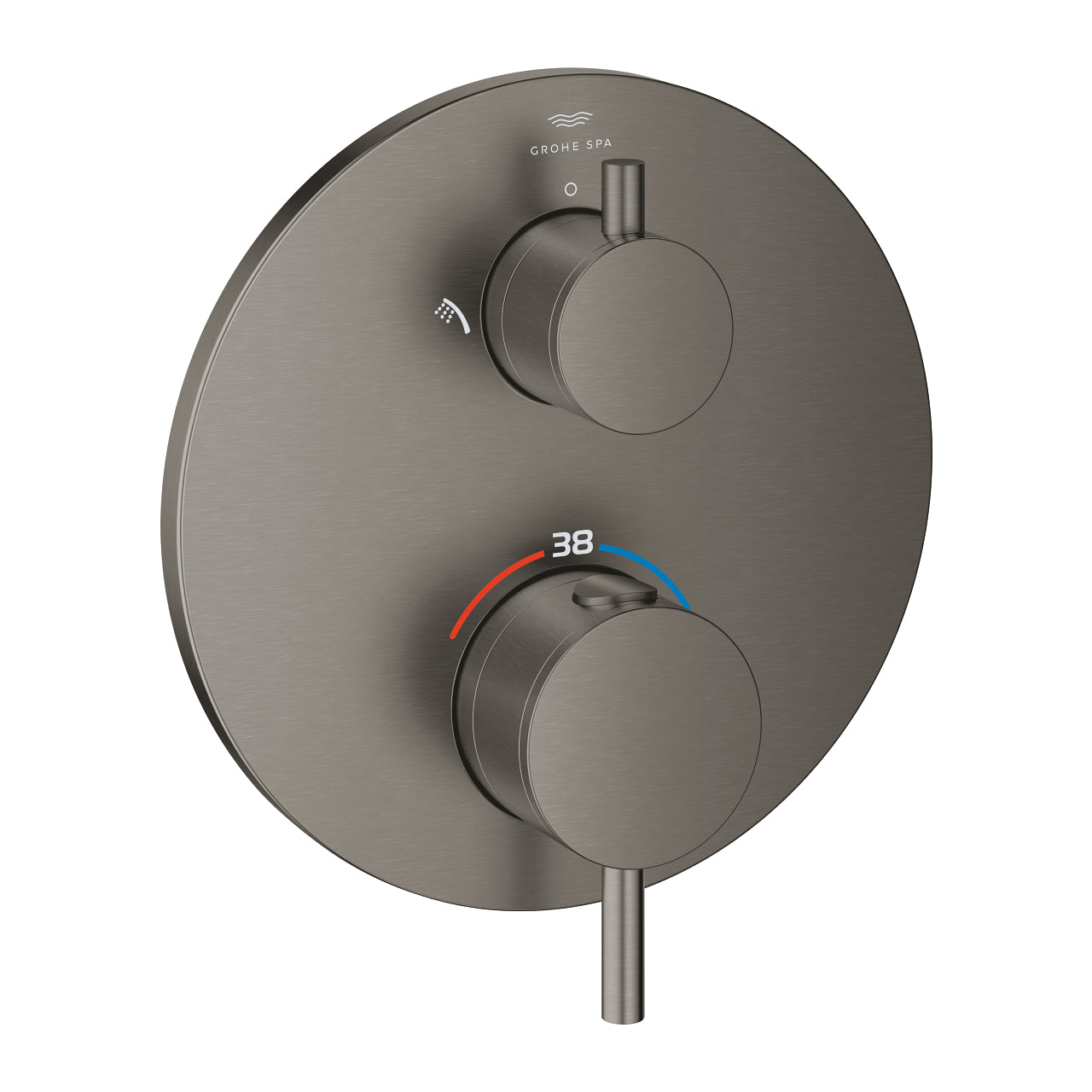 Grohe Atrio Termostatik Banyo/Duş Bataryası (Sıva Üstü Grubu), 2 Yollu, Fırçalı Sert Grafit