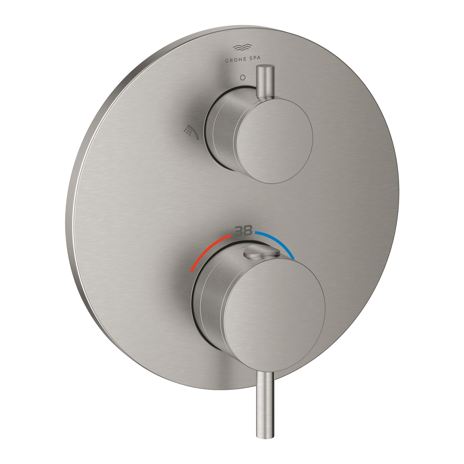 Grohe Atrio Termostatik Banyo/Duş Bataryası (Sıva Üstü Grubu), 2 Yollu, Paslanmaz Çelik - alternatif görünüm - GROHE 24358DC0