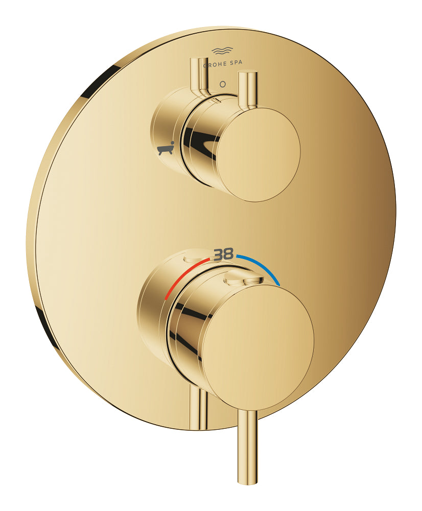Grohe Atrio Termostatik Banyo/Duş Bataryası (Sıva Üstü Grubu), 2 Yollu, Altın - GROHE 24359GL0