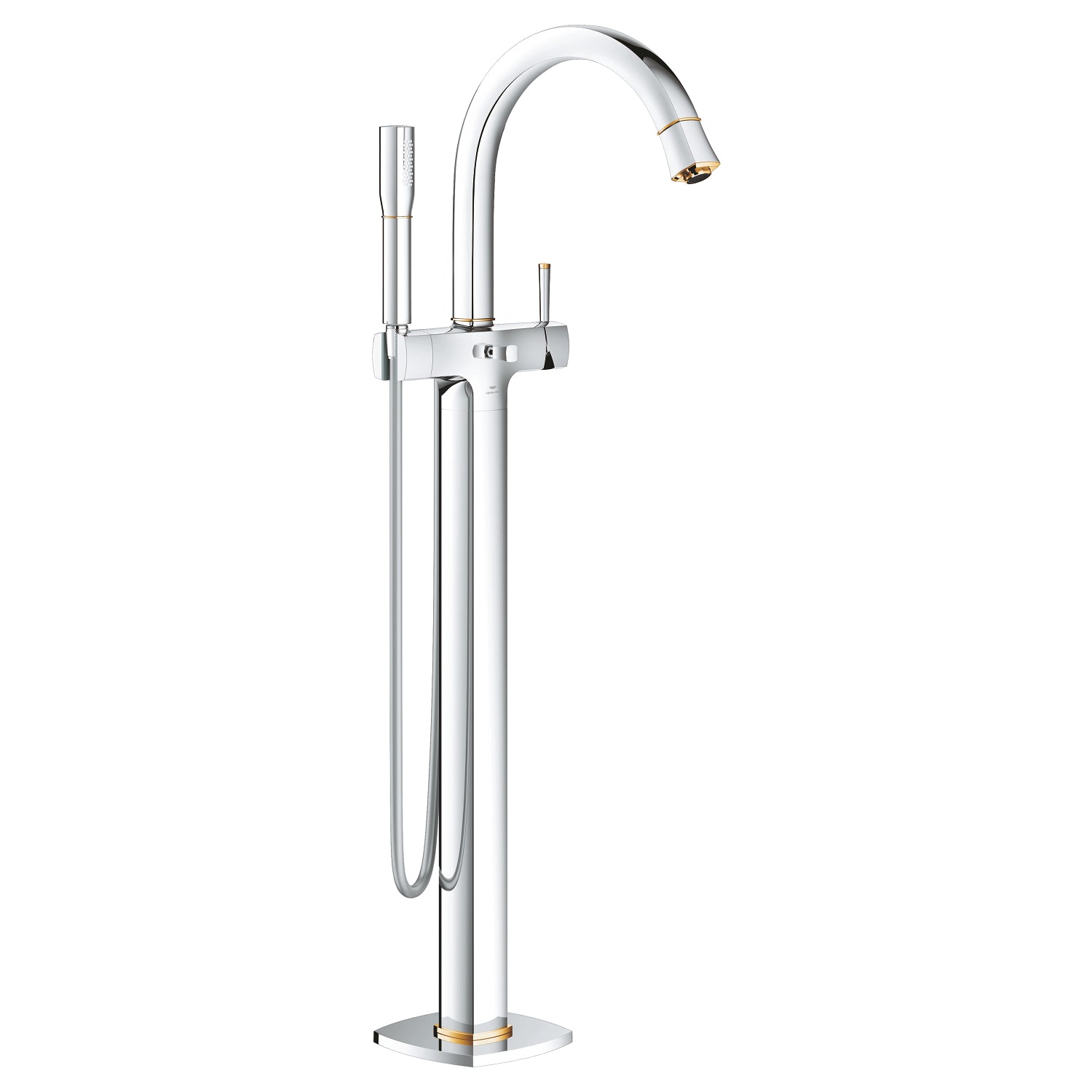 Grohe Grandera Ayaklı Yerden Küvet Bataryası, Krom-Altın - alternatif görünüm - GROHE 24375IG0