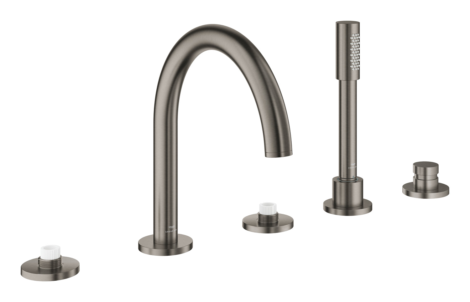 Grohe Atrio Private Collection 5 Delikli Ankastre Küvet Bataryası (Sıva Üstü Grubu), Fırçalı Sert Grafit - GROHE 25224AL0