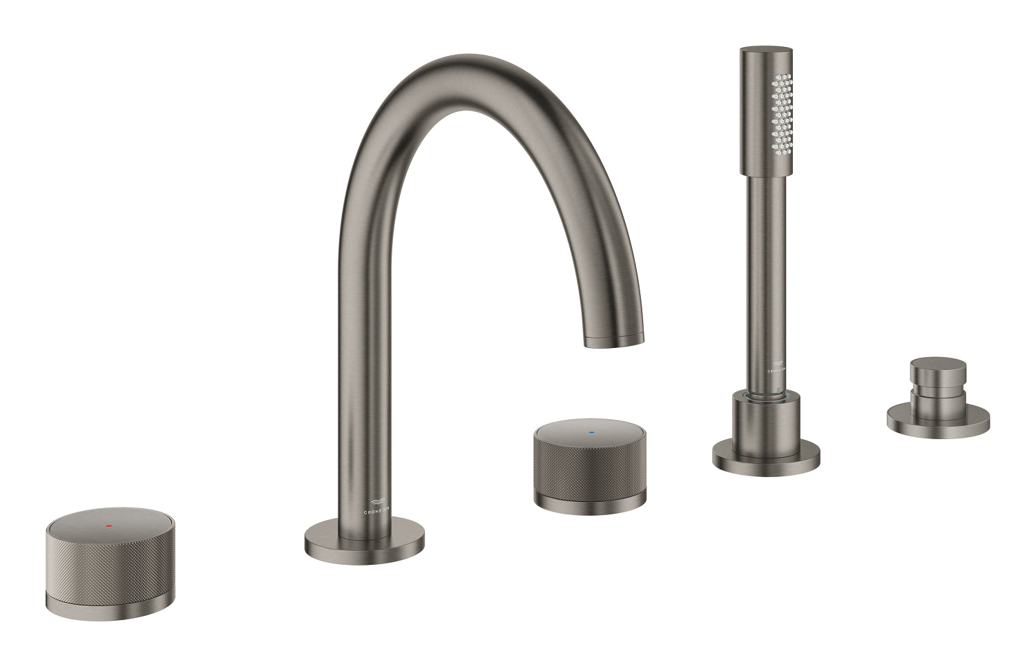 Grohe Atrio Private Collection 5 Delikli Ankastre Küvet Bataryası (Sıva Üstü Grubu), Fırçalı Sert Grafit - GROHE 25226AL0