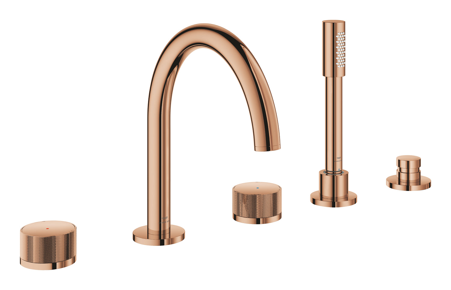 Grohe Atrio Private Collection 5 Delikli Ankastre Küvet Bataryası (Sıva Üstü Grubu), Bakır - GROHE 25226DA0