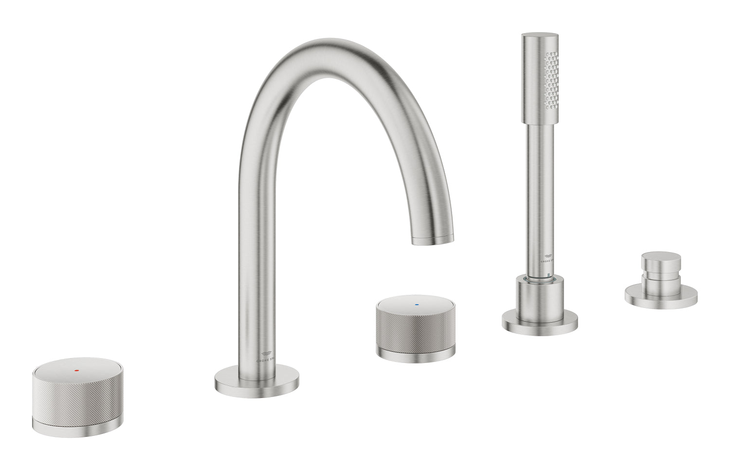 Grohe Atrio Private Collection 5 Delikli Ankastre Küvet Bataryası (Sıva Üstü Grubu), Paslanmaz Çelik - GROHE 25226DC0