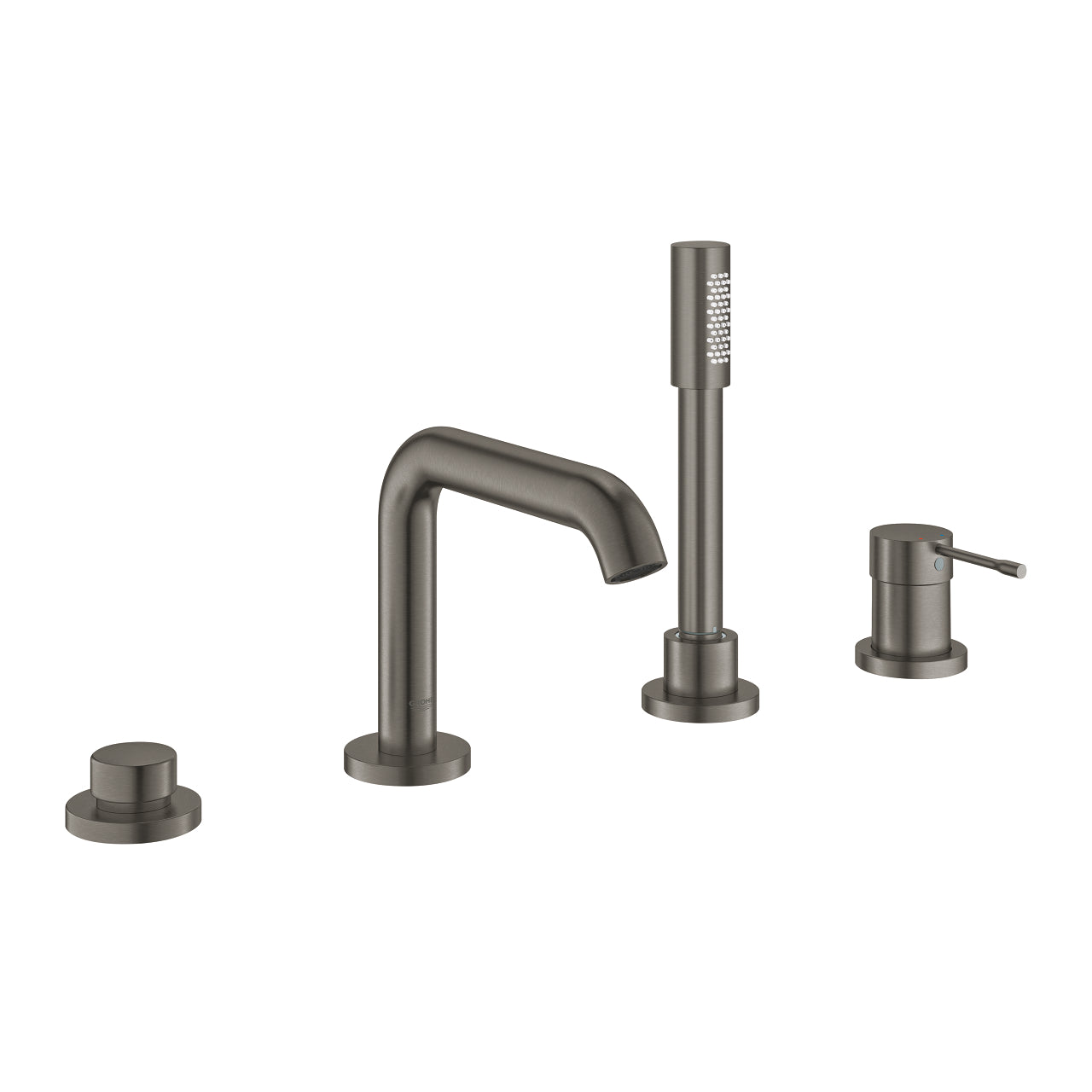 Grohe Essence Dört Delikli Ankastre Küvet Bataryası (Sıva Üstü Grubu), Fırçalı Sert Grafit