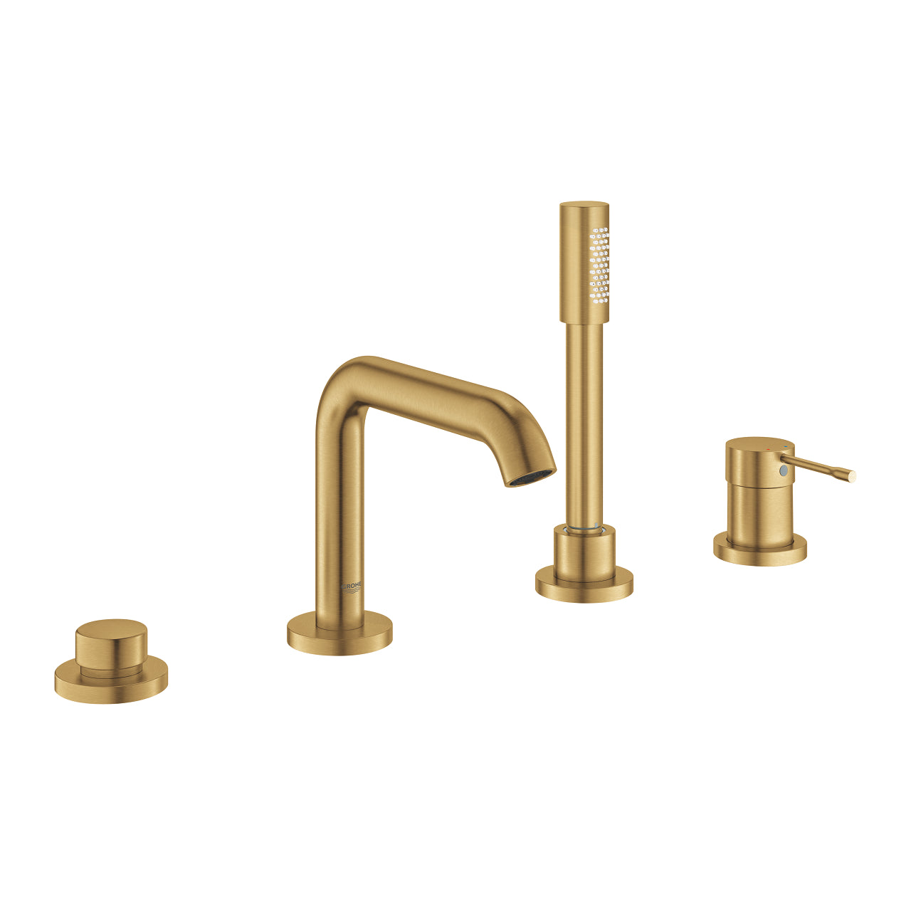 Grohe Essence Dört Delikli Ankastre Küvet Bataryası (Sıva Üstü Grubu), Fırçalı Altın