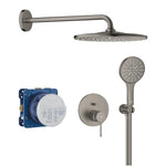 Grohe Essence Ankastre Banyo/Duş Bataryası, Tepe ve El Duşu Seti, Fırçalı Sert Grafit - alternatif görünüm - GROHE 25287AL0