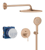 Grohe Essence Ankastre Banyo/Duş Bataryası, Tepe ve El Duşu Seti, Fırçalı Bakır - GROHE 25287DL0