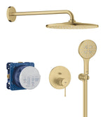Grohe Essence Ankastre Banyo/Duş Bataryası, Tepe ve El Duşu Seti, Fırçalı Altın - GROHE 25287GN0