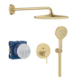 Grohe Essence Ankastre Banyo/Duş Bataryası, Tepe ve El Duşu Seti, Fırçalı Altın - alternatif görünüm - GROHE 25287GN0