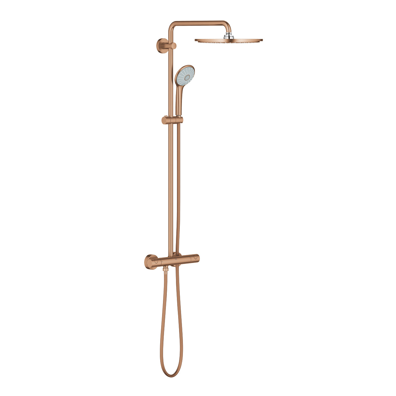 Grohe Euphoria System 310 Duvara Monte Termostatik Duş Bataryalı Duş Sistemi, Fırçalı Bakır
