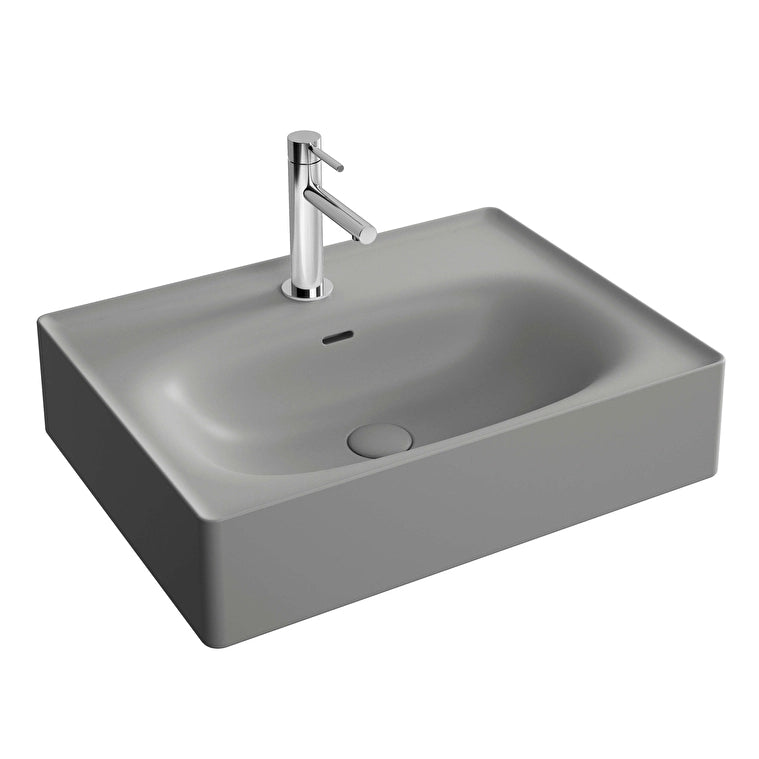 VitrA Equal Çanak Lavabo 60x45 cm, Mat Taş Gri