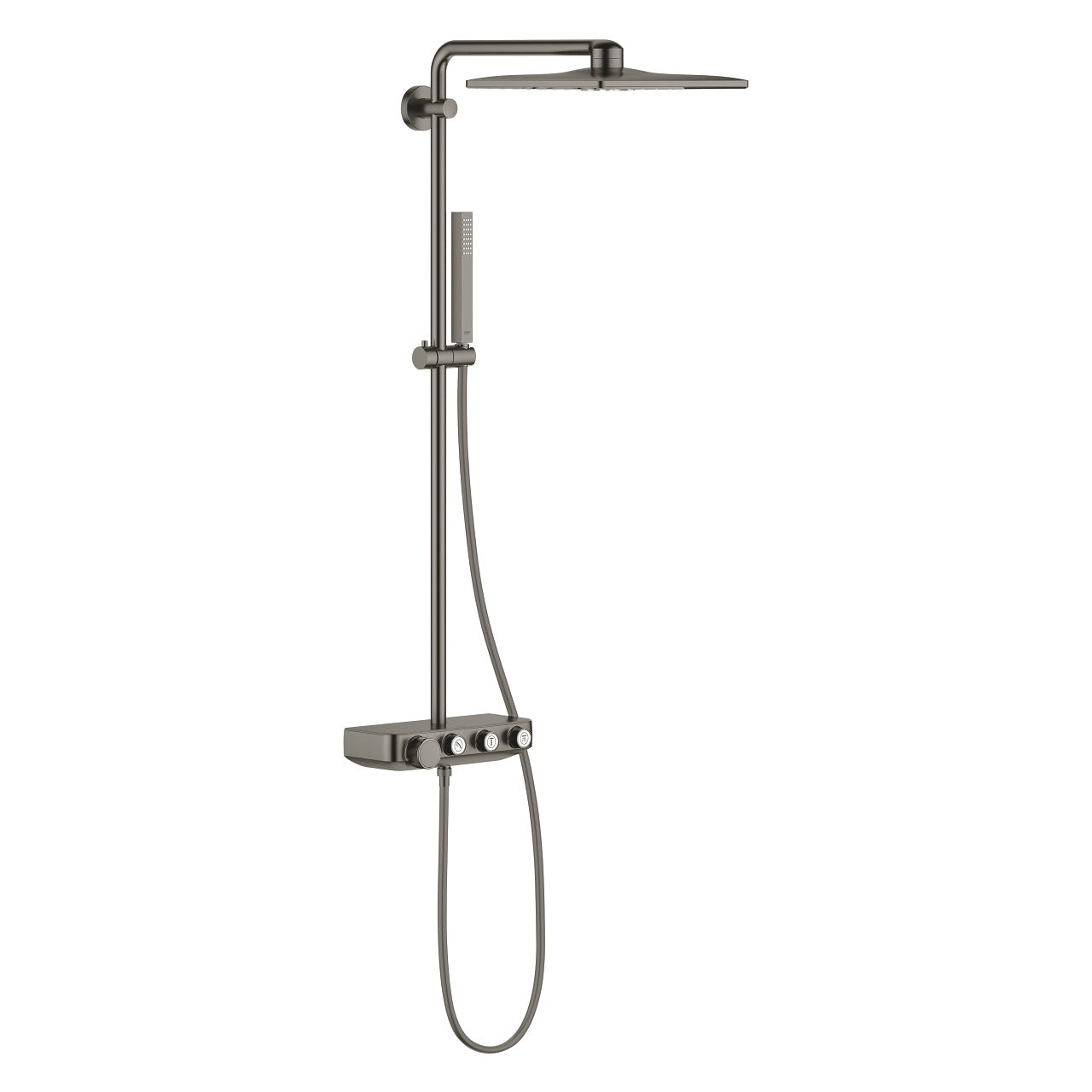 Grohe Euphoria SmartControl System 310 Cube Duo Duvara Monte Termostatik Bataryalı Duş Sistemi, Fırçalı Sert Grafit